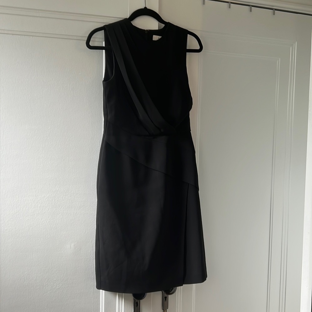 Reiss Black Draped Dress
